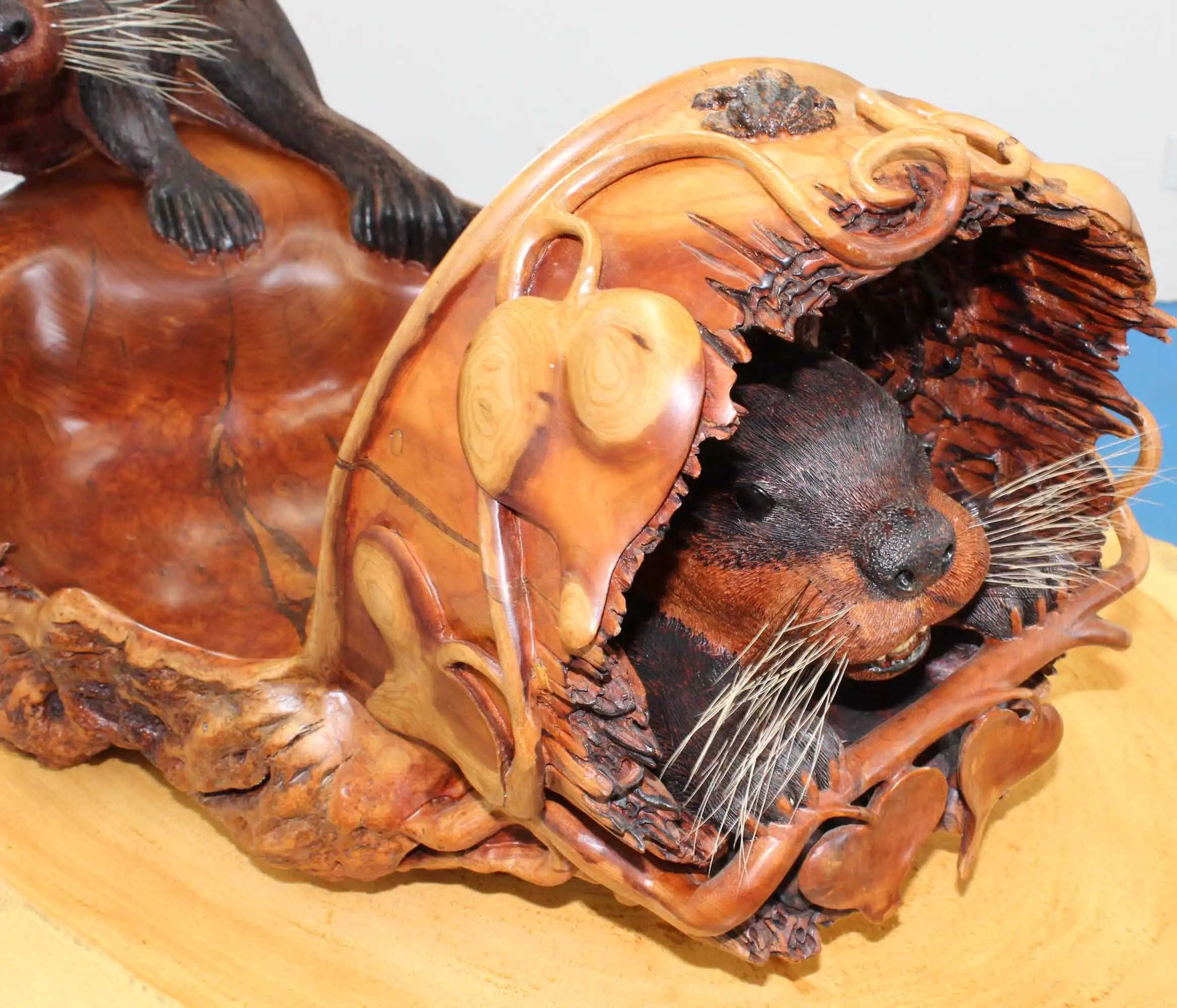 River Otter Bowl woodcarving sculpture